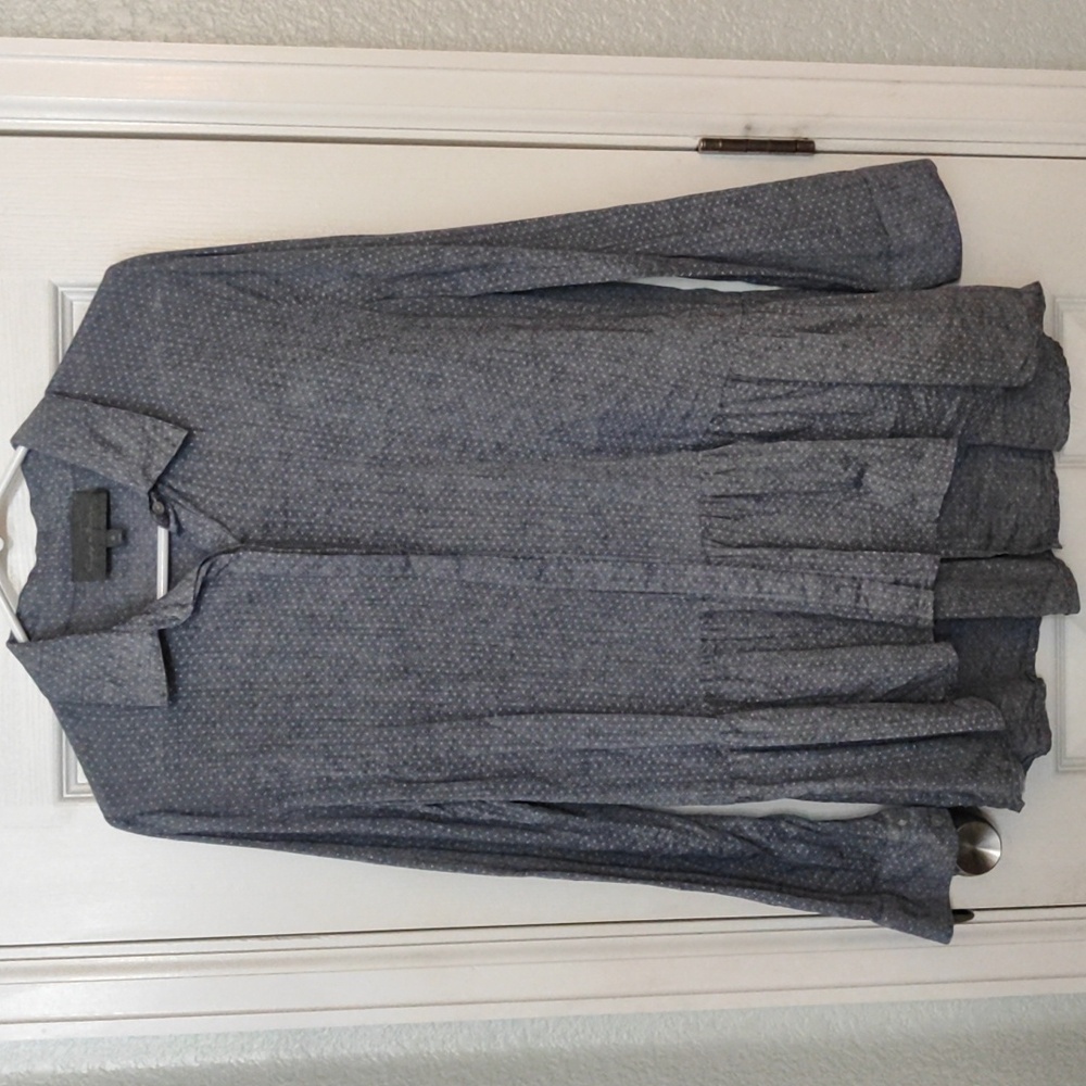 Grey Dotted Long Blouse